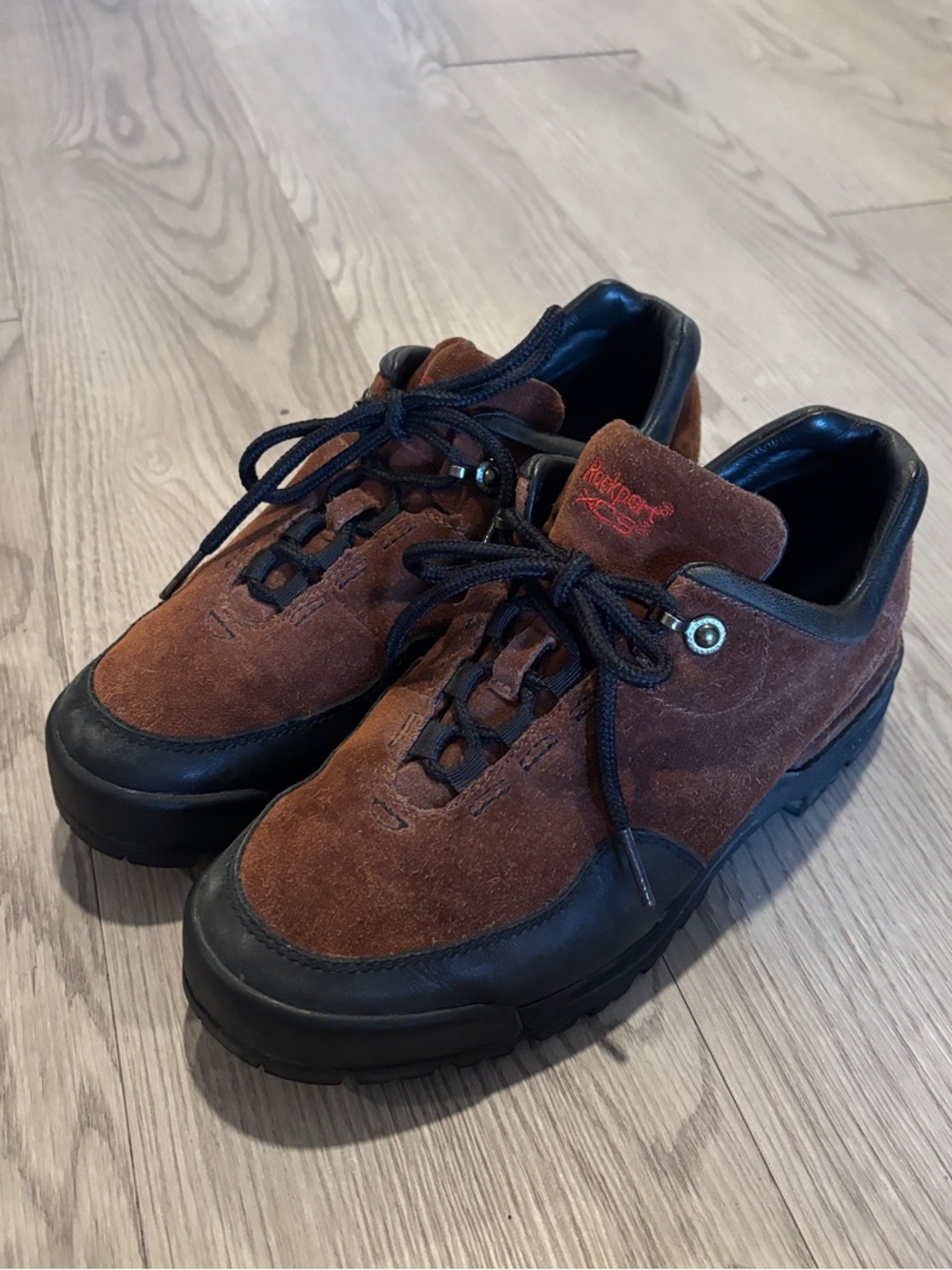 Woman’s Rockport XCS Brown Suede and Black Lace-Up hiking boots